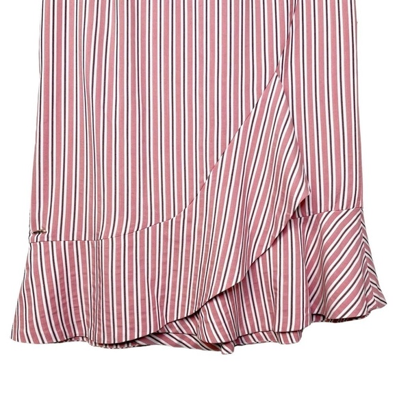 Ted Baker Coryn Striped Asymmetrical Ruffle Hem Skirt Pink NWT - Picture 4 of 16